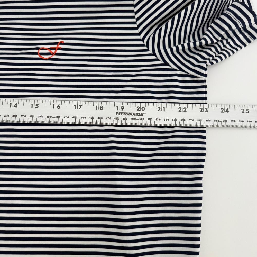 RLX Ralph Lauren Mens Striped Performance Golf Polo Shirt Navy White Large - Picture 9 of 10
